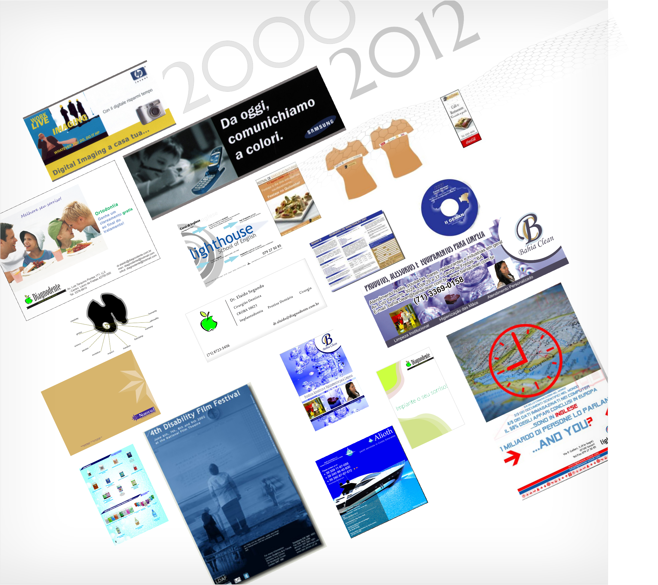 an image showing many visual materials made by Gian Mario Pintus